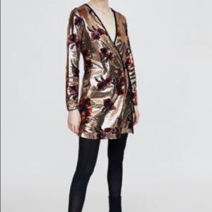 Zara Crossover dress with sequins.